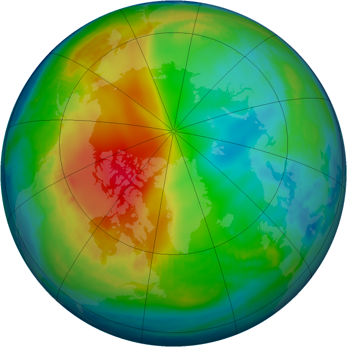 Arctic ozone map for 02 December 2000